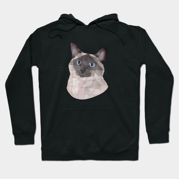 Martini Siamese Cat Hoodie by Blacklightco